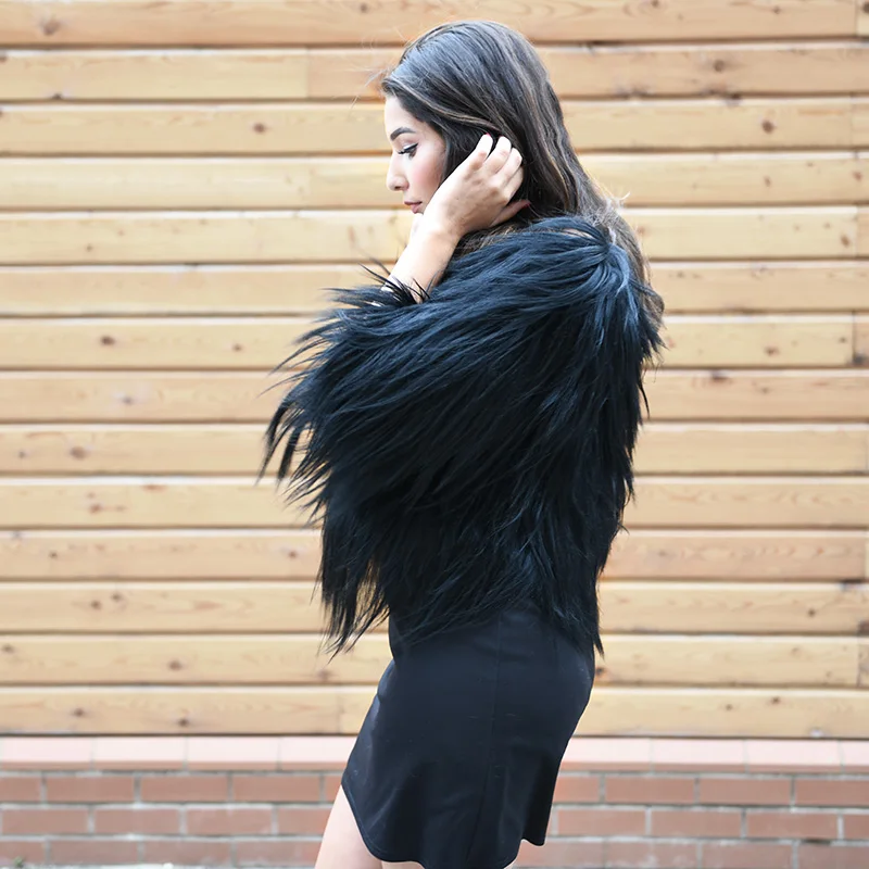 CX-G-A-31 Customed Size New Winter Ladies Genuine Goat Fur Jacket Coat | Женская одежда