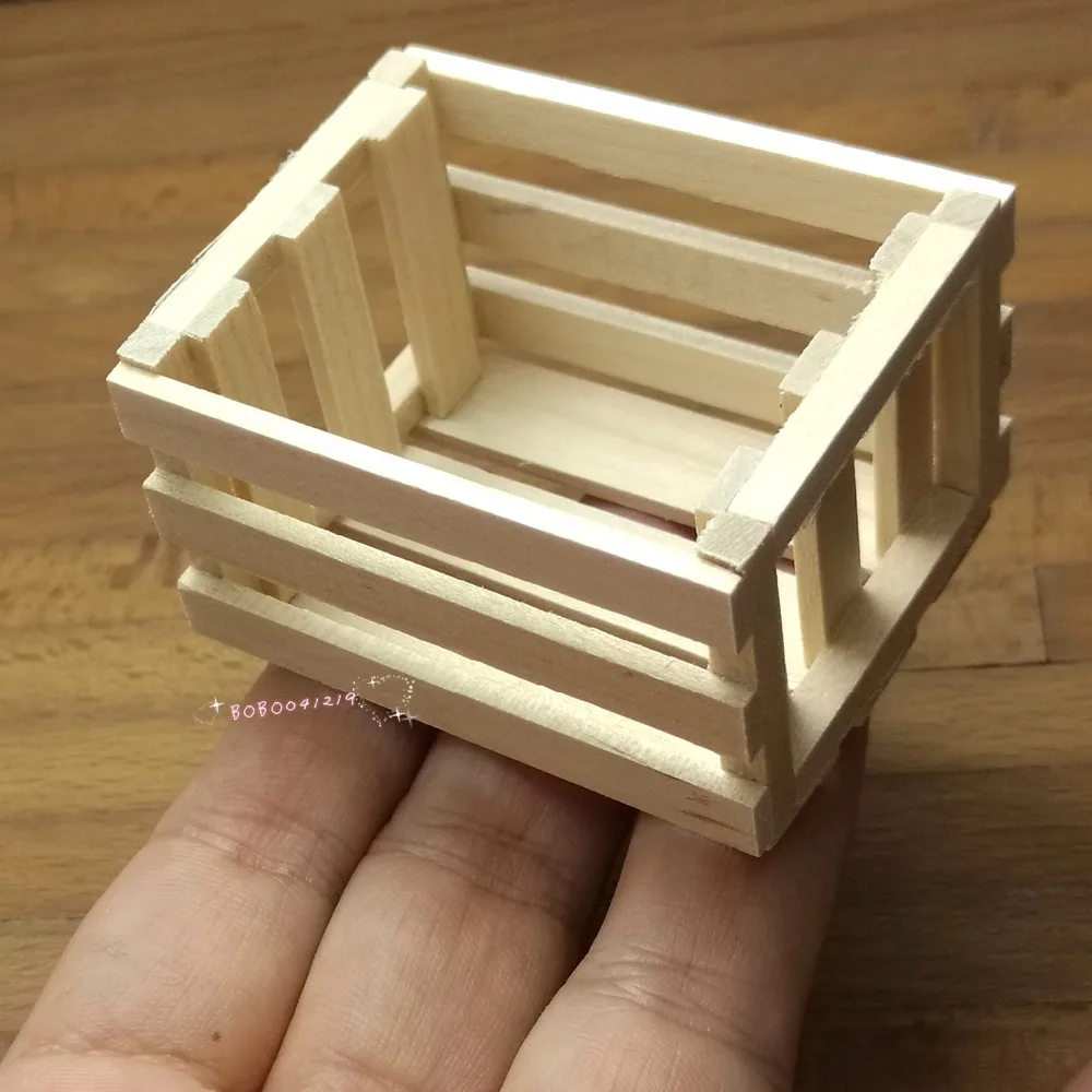 Кукольный домик Миниатюрная игрушка 1:12 Кухня A деревянная корзина коробка Длина 5
