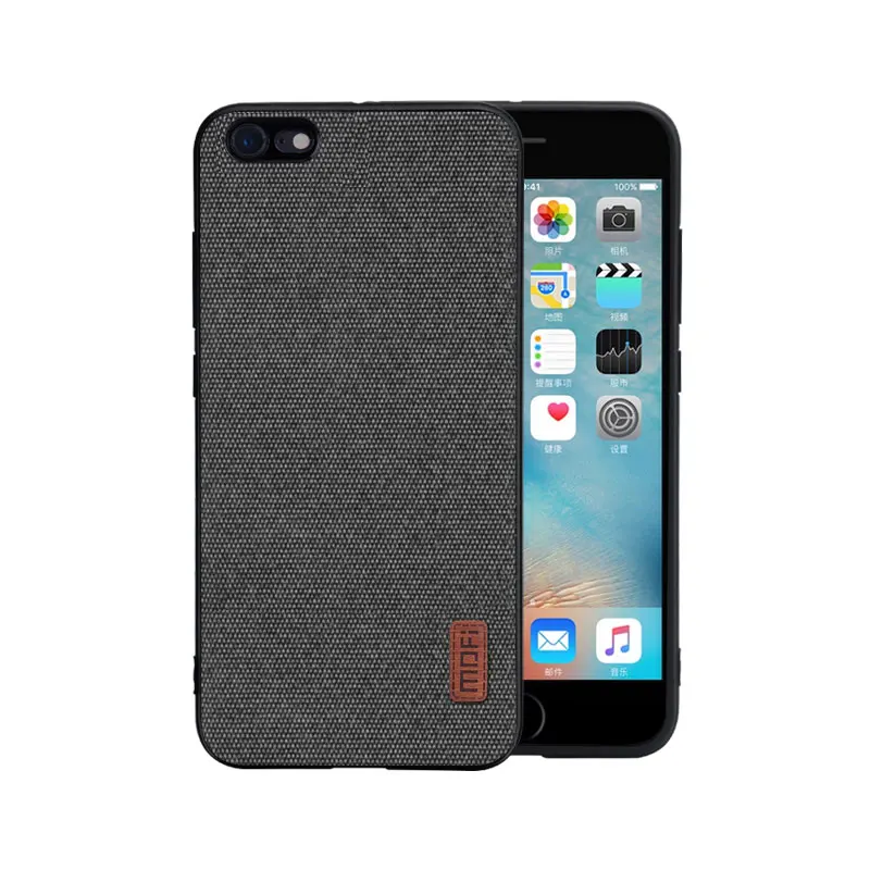 gray Чехол для iphone 6 6s Plus, чехол MOFI для iphone 6 plus, чехол для задней панели, чехол для Apple 6 с мягким краем, для iphone 6S plus, тканевый чехол - Цвет: gray