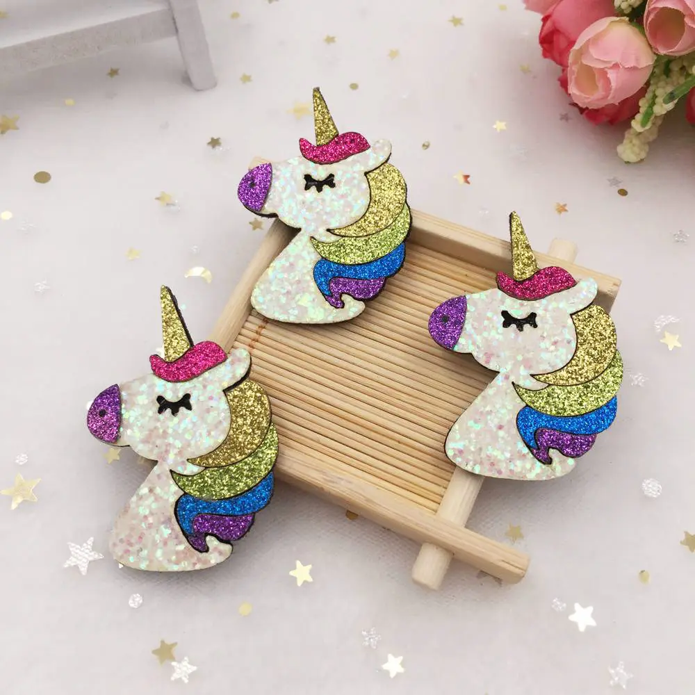 6 шт. войлочная ткань Блестки Радужный Блеск Единорог аппликация свадьба сделай