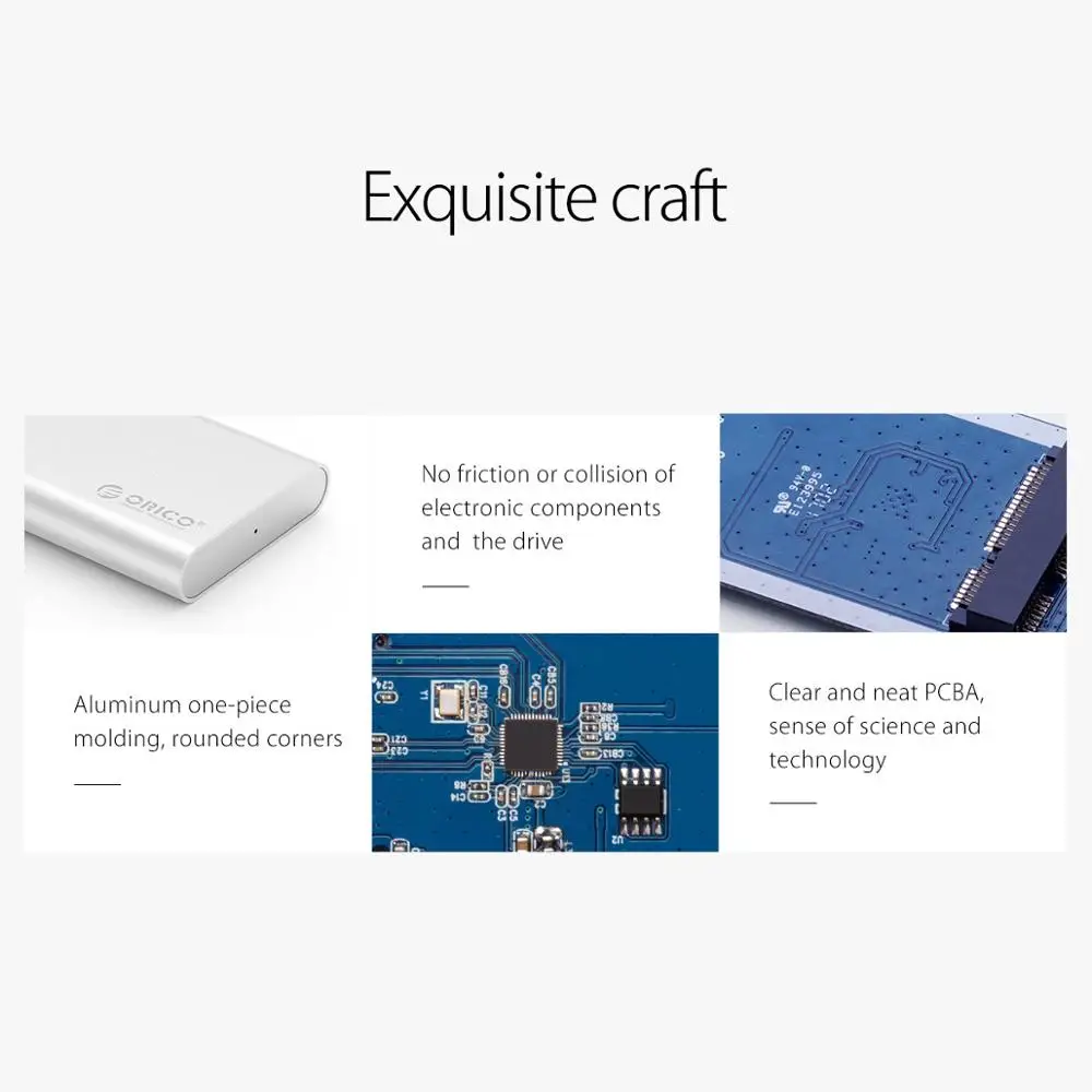 Корпус для SSD накопителя ORICO Mini mSATA алюминиевый высокоскоростной корпус 5 Гбит/с