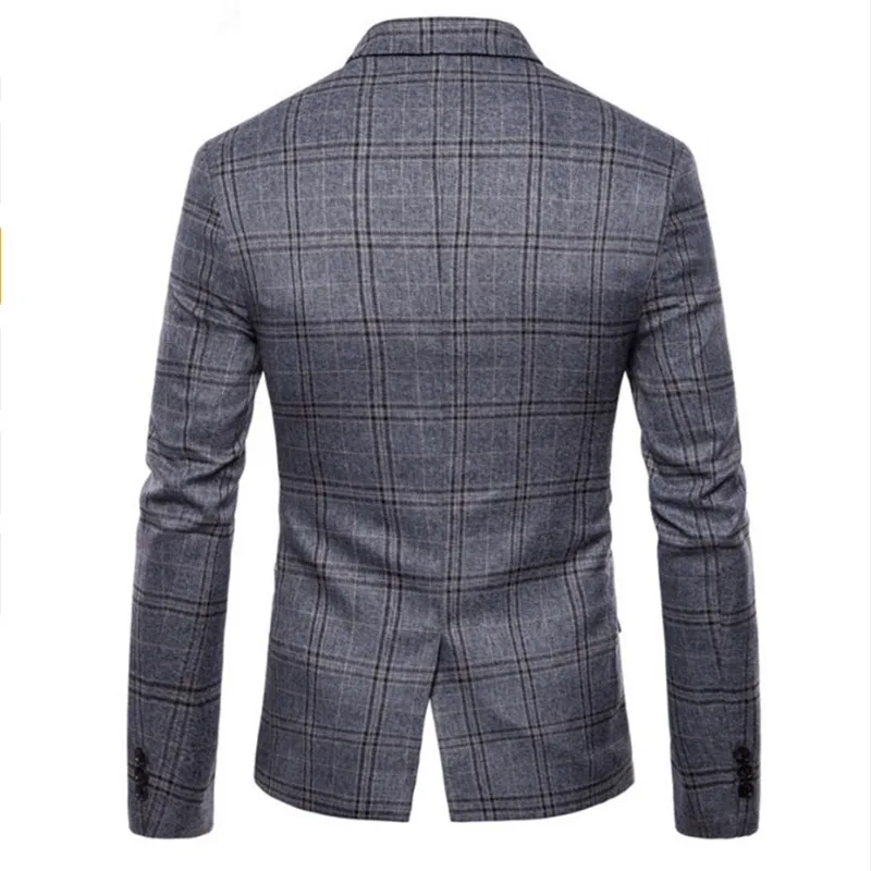 Одежда блейзер мужской одна кнопка Slim Fit костюм для выпускного вечера Модный