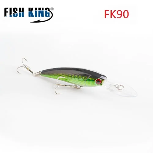 FISH KING, приманка для рыбалки, гольян, жесткая приманка, воблер, приманка для окуня, плавающая приманка, аксессуары для рыбалки, 3D, для глаз, медленная плавающая заглушка, Topwater711 - Цвет: FK90-004