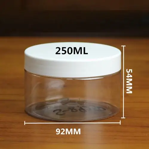 with white lid Sedorate 30 шт./лот, прозрачное хранение для домашних животных, пластиковые банки с пластиковой алюминиевой крышкой, 250 мл, косметическая маска, контейнер, чехол YST001 - Цвет: with white lid