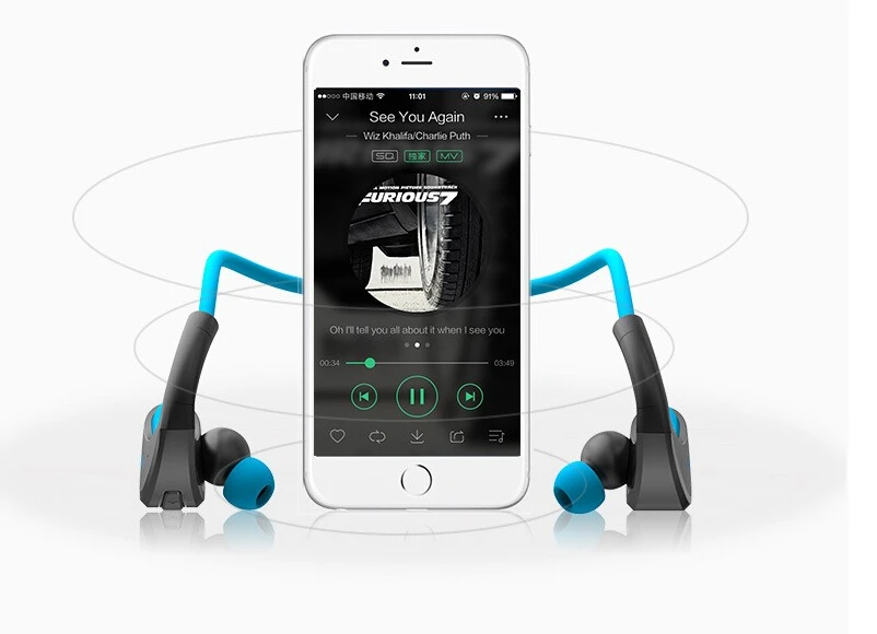 Водонепроницаемый Мода Спорт Гарнитура Беспроводная Bluetooth V4.1 Наушники Ухо-крюк