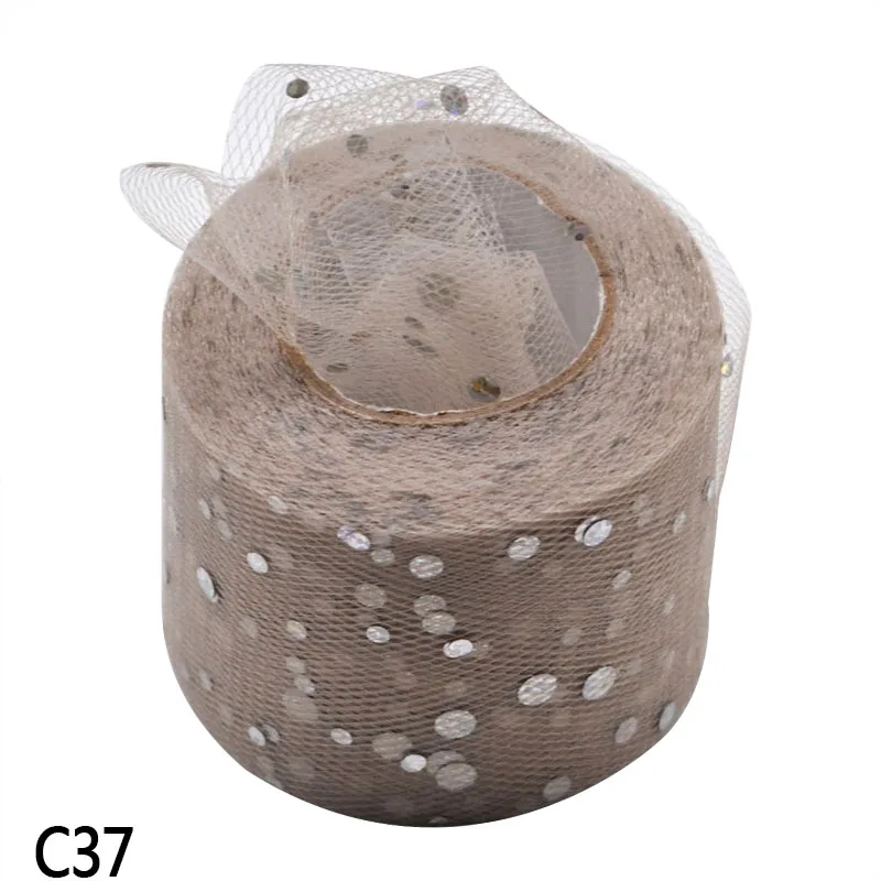 C37 22 м/рулон, 5 см, фатиновая юбка-пачка с блестками из органзы, прозрачная газовая юбка-рюмочка, подарок, украшение для свадебной вечеринки, вечерние принадлежности для вечеринки - Цвет: C37