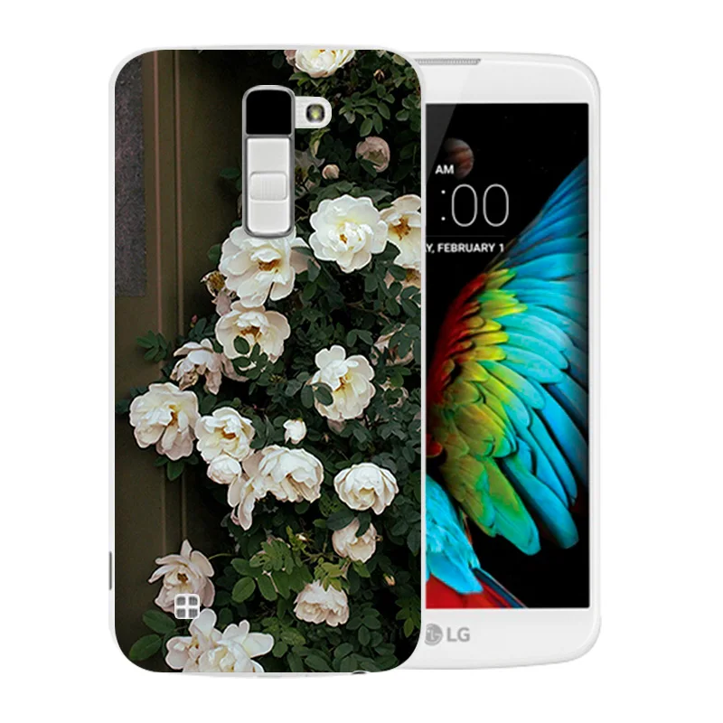 Для LG K10 LTE K420N K430 K430ds F670 Мягкий ТПУ чехол для телефона с цветущим узором задняя