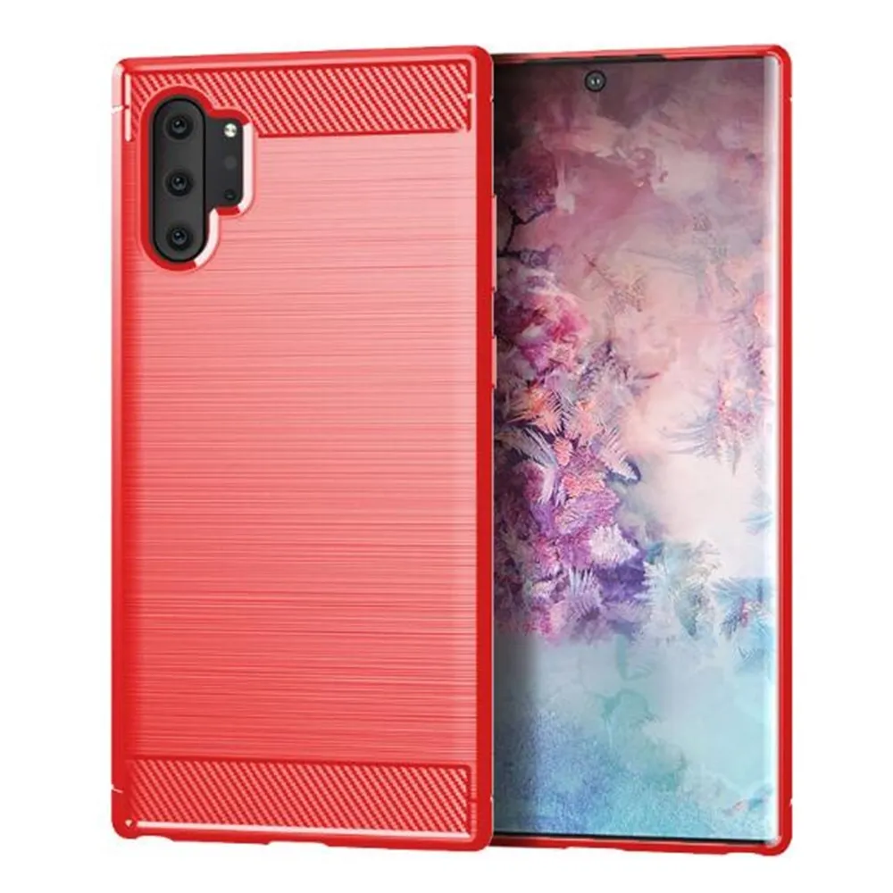 Carbon Fiber Cover For Samsung Galaxy Note 10 Pro Case Rubber Silicone Phone Cases Note10 Back | Мобильные телефоны и