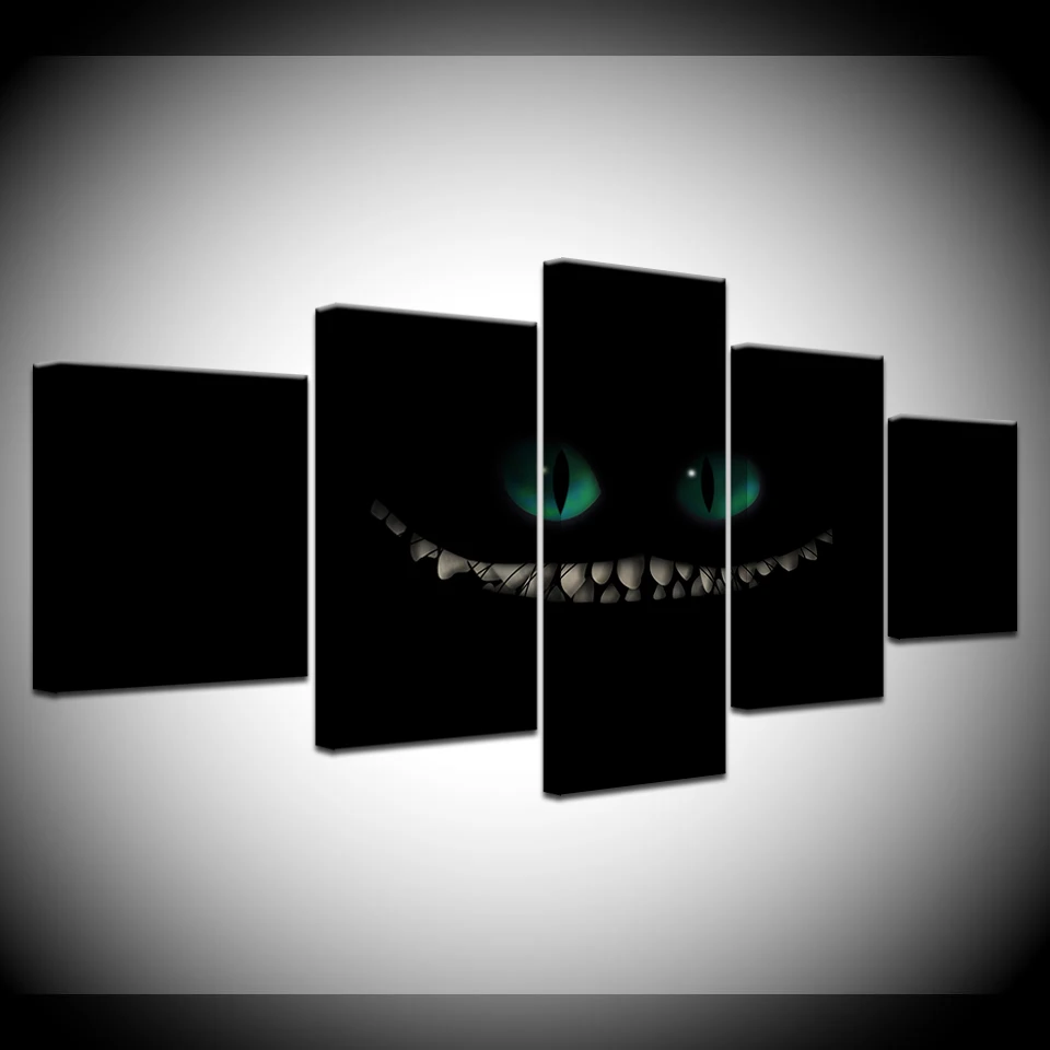 

Canvas Painting Green Eye Little Monster 5 Pieces Wall Art Painting Modular Wallpapers Poster Print for living room Home Decor