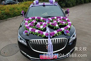 1 комплект Цветы свадебное оформление автомобиля - Цвет: Светло-серый