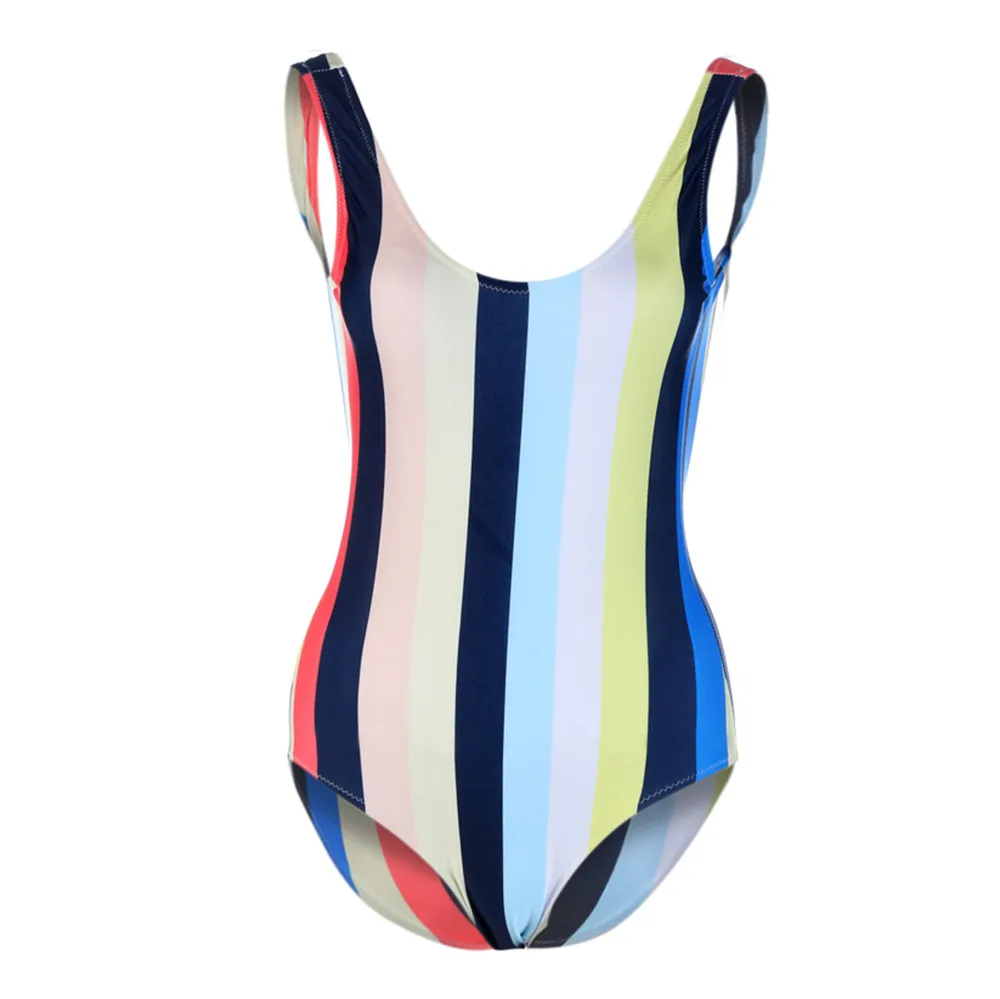 Tumblr сексуальный женский бикини купальник пуш ап 2017 полосатый с молнией сиамский