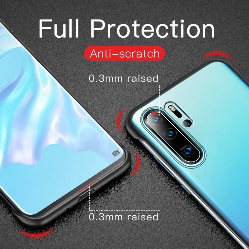 USLION безрамный Прозрачный матовый чехол для телефона Huawei P30 Pro P20 Mate 20 10 Honor V20