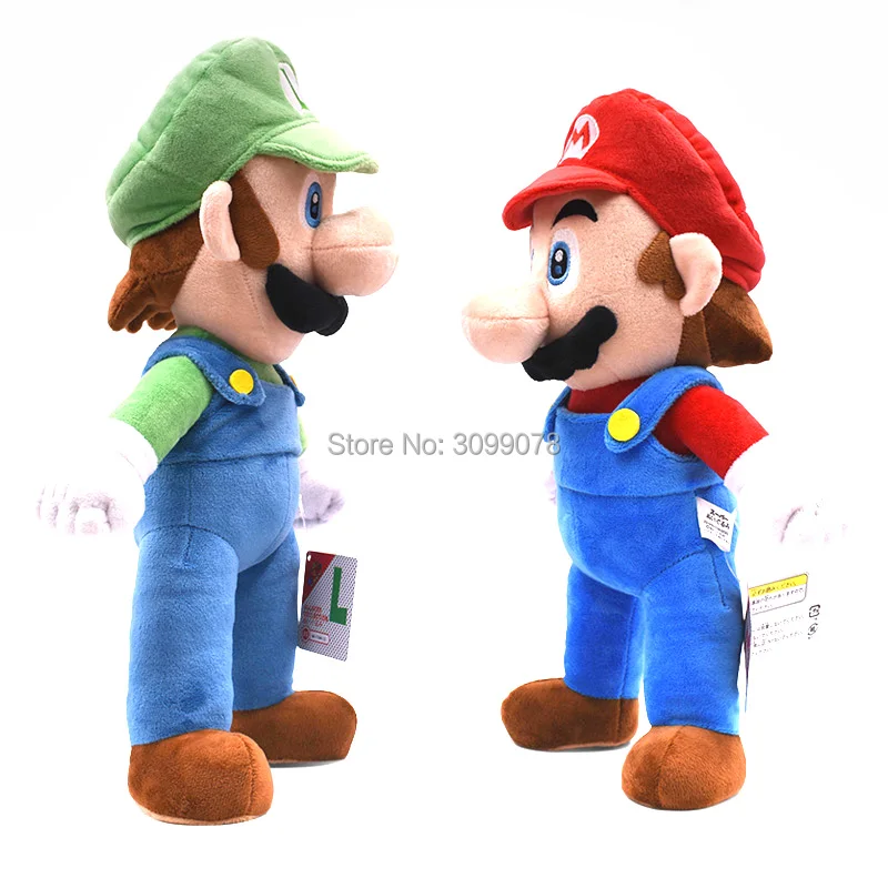 2 стиля, большой размер 1" 37 см, Super Mario Bros, стоячие Марио и Луиджи, плюшевые куклы, мягкая игрушка, кукла супермарио, Peluche, детские подарки