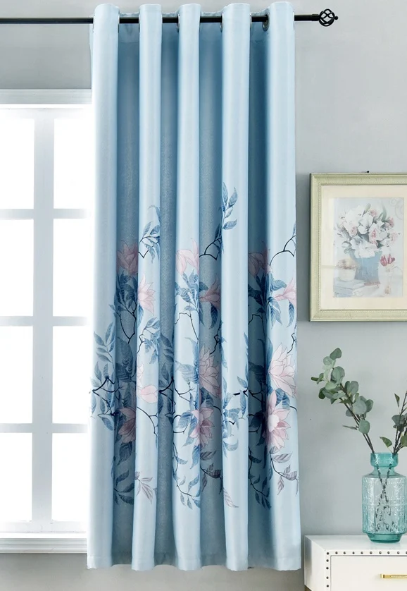 Short Curtain Пион цветок короткое Окно Шторы для кухонный настенный сад шторы элегантный синий затемненные шторы для гостиной PC022D3 - Цвет: Short Curtain