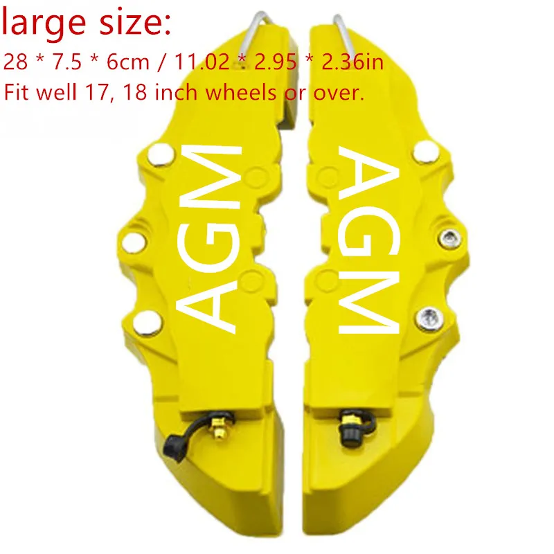 AGM Yellow large Универсальный тормозной суппорт Крышка Суппорта Тормозная крышка Персонализированная желтый синий черный красный серебристый 2 шт./лот - Цвет: AGM Yellow large