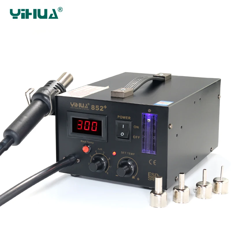 YIHUA 852+ регулируемый светодиодный горячего воздуха паяльная станция для ремонта материнской платы