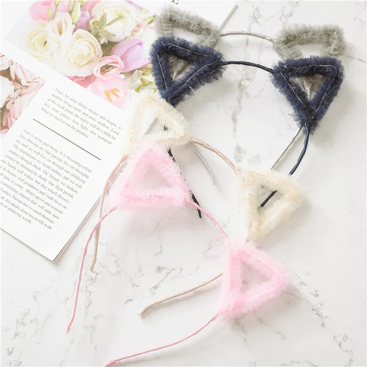 

Fashion 1Pc Women Lady Cute Cat Ear Design Hairbands Girls Lovely Headbands Bezel Hair Accessories