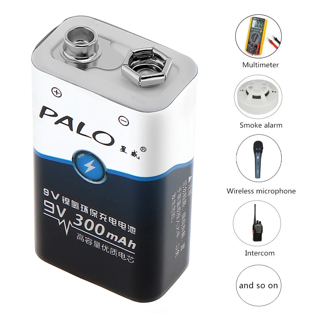 PALO 9V 6F22 300mAh ni-mh аккумуляторная батарея с 3A зарядный ток для