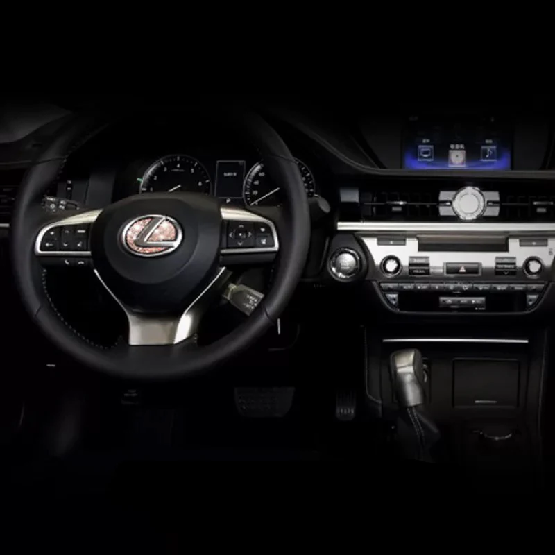 Аксессуары для автомобиля для Lexus es es200 es300 nx nx200, Автомобильный руль с логотипом, эмблема, цинковый сплав, украшенный стразами, декоративные наклейки