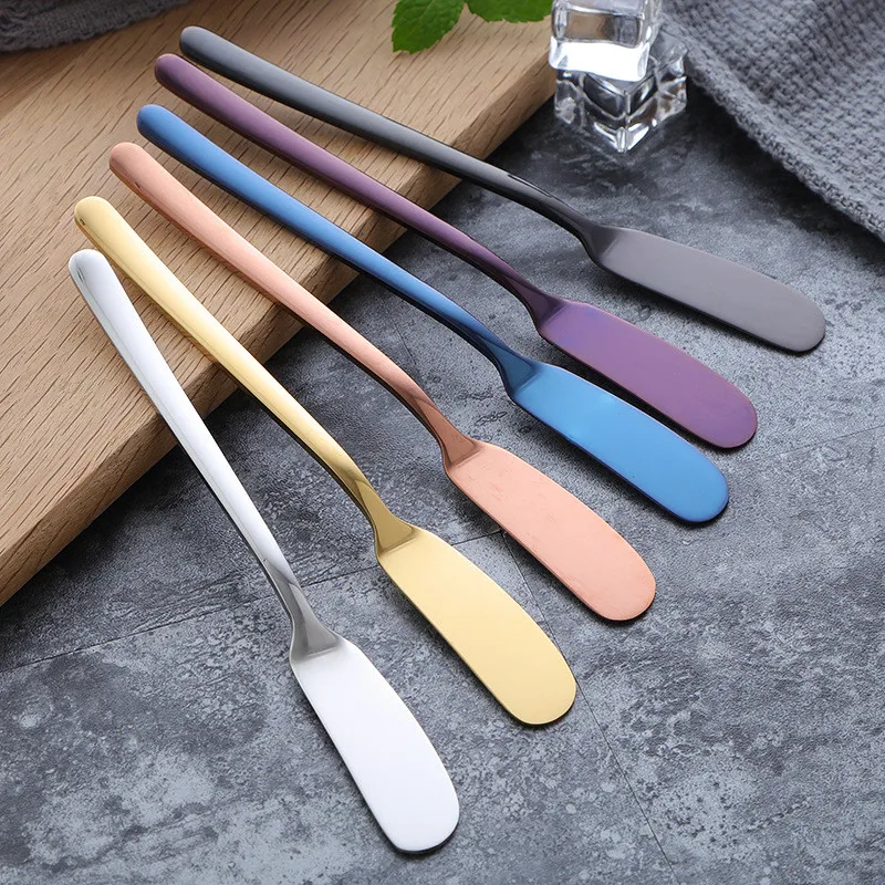 

100Pcs/Lot 304 Stainless Steel Butter Knife Cheese Dessert Jam Spreaders Cream Knifes Western Cutlery Breakfast Tool Wholesale