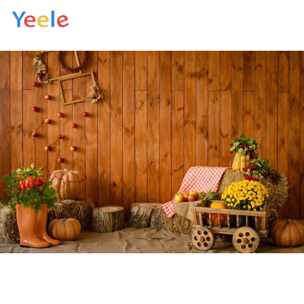 Yeele Осенний урожай деревянный дом Тыква обувь фон для фотосъемки С Днем