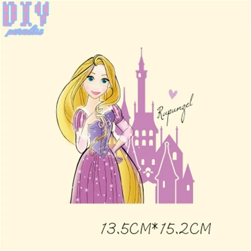 Мультфильм принцесса печатные теплопередачи патчи для одежды DIY Футболка железа на патч наклейки для аппликаций