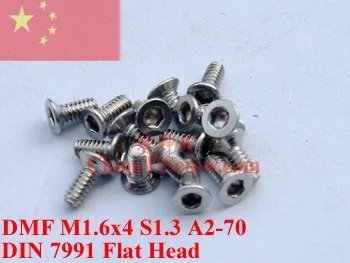 DIN 7991 нержавеющая сталь M1.6 винты M1.6x4 с плоской головкой шестигранной 1 3 драйвер