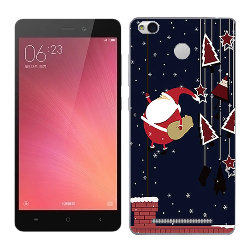 Case For Xiaomi Redmi 3 Pro 3s X'mas Day Painted Phone Back Cover FOR 3S S Soft Silicon | Мобильные телефоны и