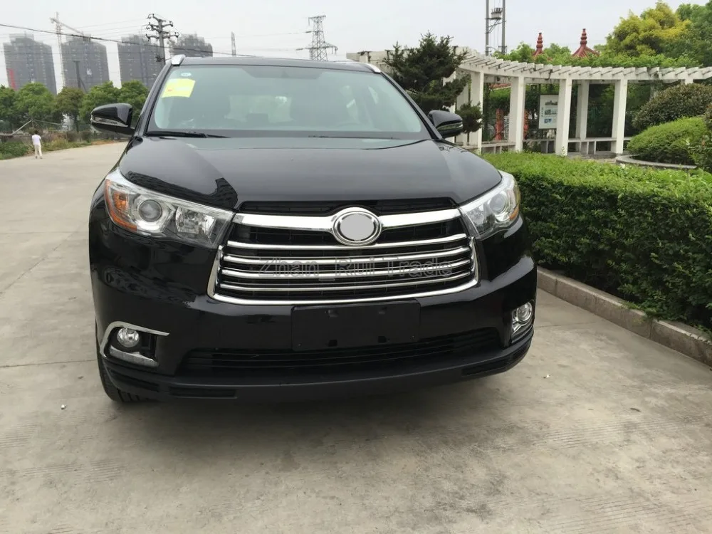 Хромированная передняя решетка радиатора из АБС пластика для Toyota Highlander 2014 2017|front