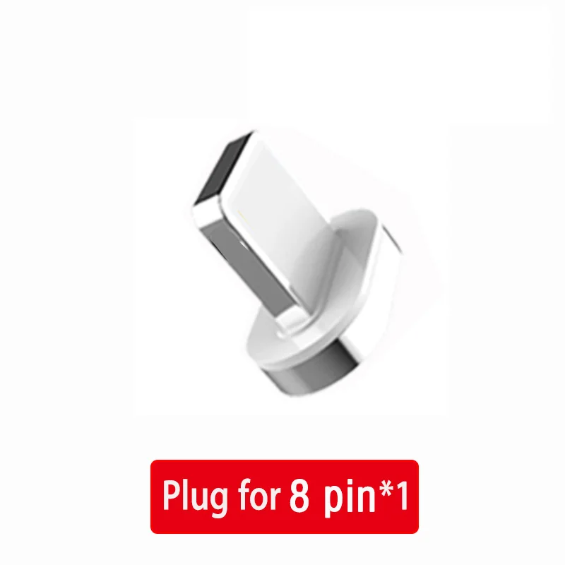 Only Plug For 8pin 1 м 2 м Магнитный зарядный кабель для телефона Магнитный кабель type C кабель usbc Micro Usb Быстрая зарядка для samsung Galaxy Note 10 Plus S10 Tipe C - Цвет: Only Plug For 8pin