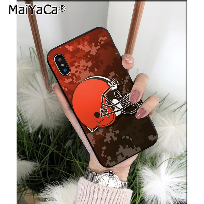 A8 MaiYaCa Cleveland Browns TPU мягкий черный чехол для телефона, чехол для Apple iPhone 8 7 6 6S Plus X XS MAX 5 5S SE XR мобильных телефонов - Цвет: A8