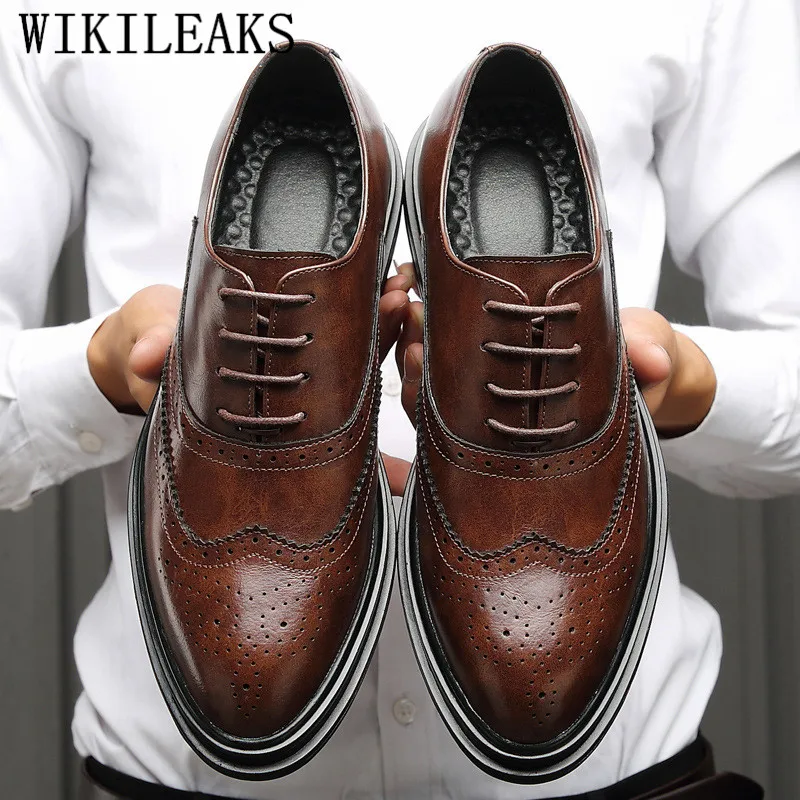 

Genuine Leather Shoes Men Formal Shoes Men Oxford Shoes For Men Brogue Shoes Sapato Social Masculino Chaussures Hommes Pointu