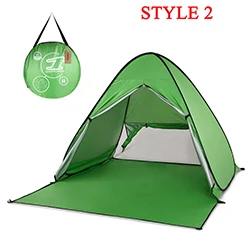 style 2 green Lixada легкий летний тент Автоматический Мгновенный Всплывающий кемпинговый тент с защитой от ультрафиолета Пляжный Тент Открытый Солнцезащитный домик - Цвет: style 2 green