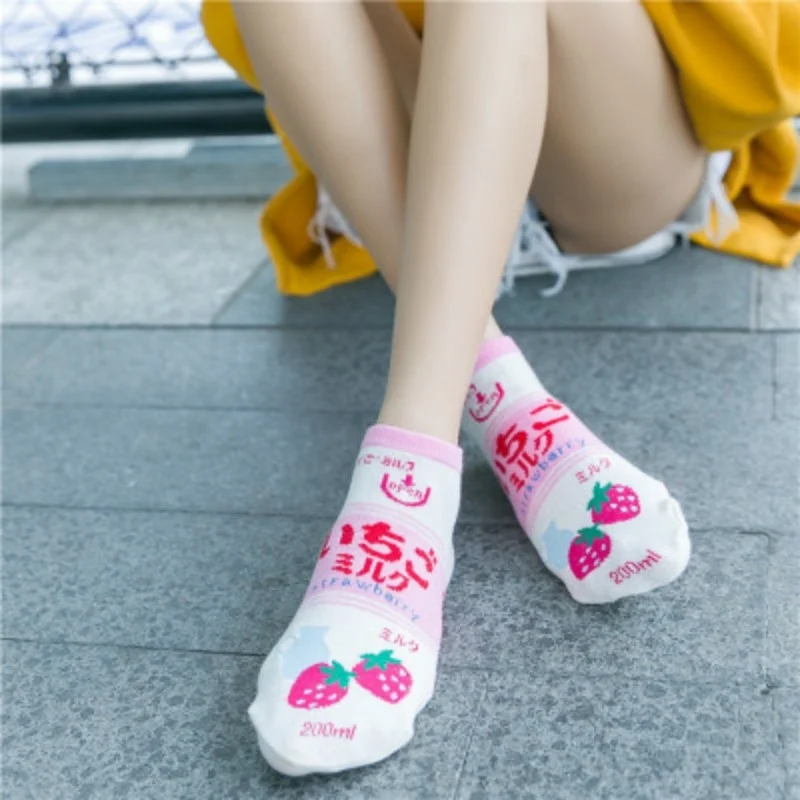 2 пары весенних асимметричных носков в стиле Харадзюку Kawaii Забавные милые