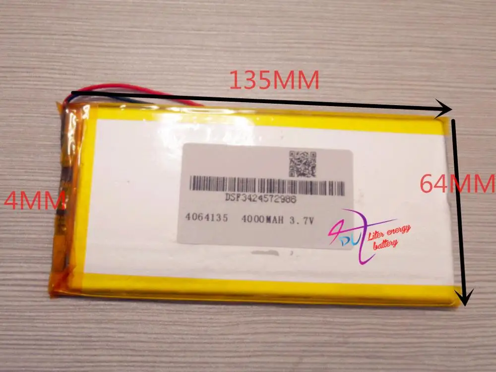 Лучший бренд батарей 1 шт планшет 4064135 3,7 v 4000AMH полимерная батарея