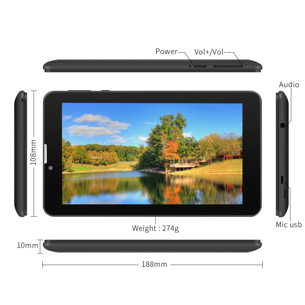 Новое поступление 7 дюймов E706 планшетный ПК Android 5,1 сенсорный экран 1024*600 планшеты с двойной камерой четырехъядерный WiFi/Bluetooth(черный