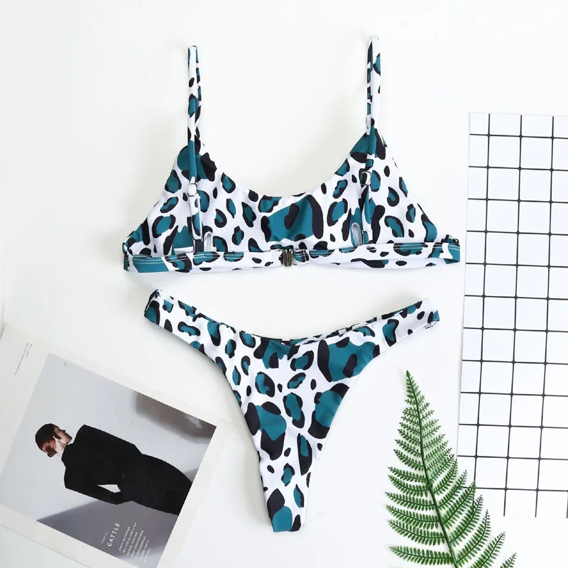 

Women Leopard Bikini Set Push-Up Padded Bra Beach Swimsuit Swimwears Enchanting Women's Swimsuits Sexy Print Biquini 3609