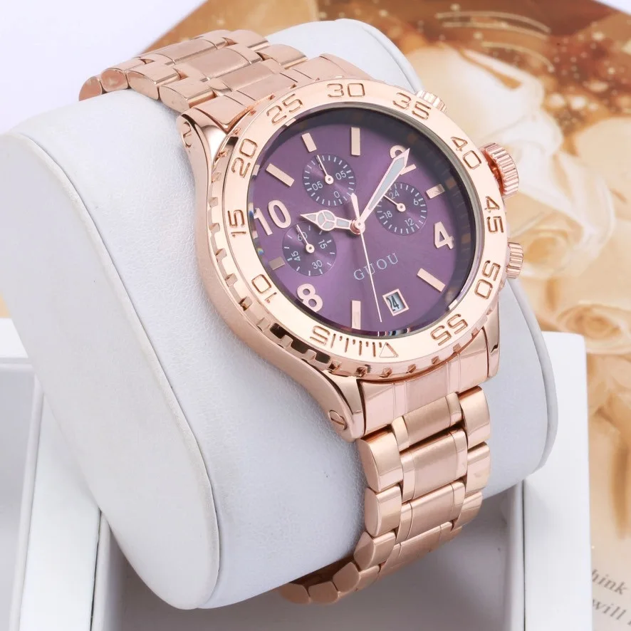 Luxury GUOU Multifunction Women Men Watches 3 Small Working Remove Dials Calendar Wristwatch Watch Clock for Ladies Female | Наручные
