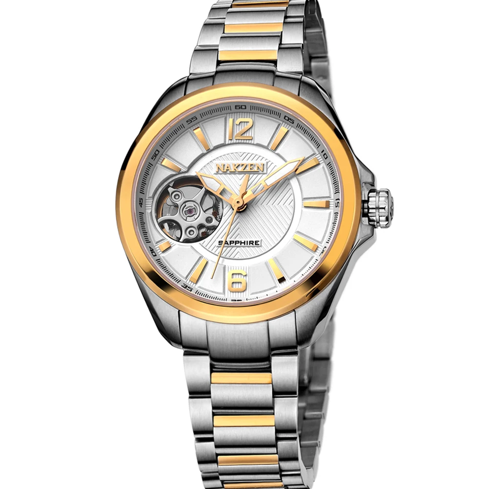 Mechanical Automatic Women Watches Classic Hollow Skeleton G Sports Shock Watch 5Bar Waterproof Steel Ladies Gold Wrist | Наручные часы