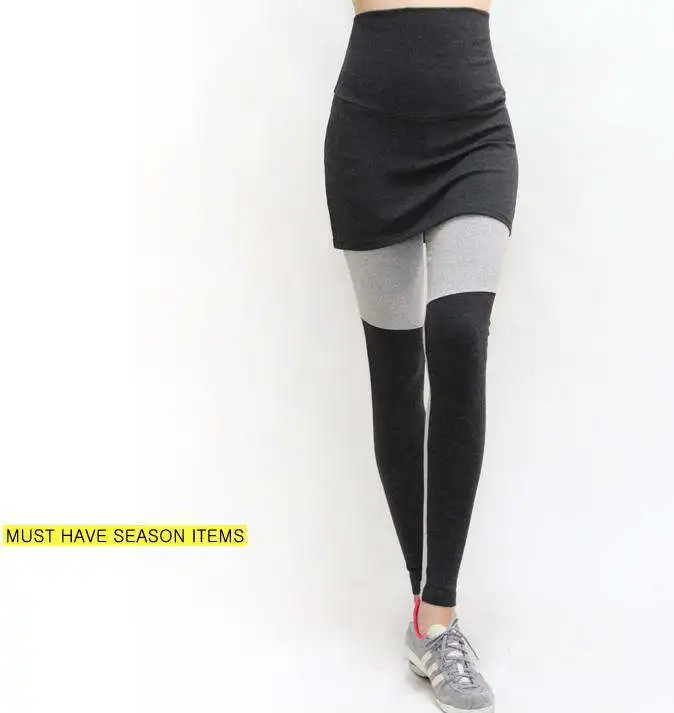 New pregnant women autumn and winter Korean fashion color matching fake two pants skirt leggings | Мать и ребенок