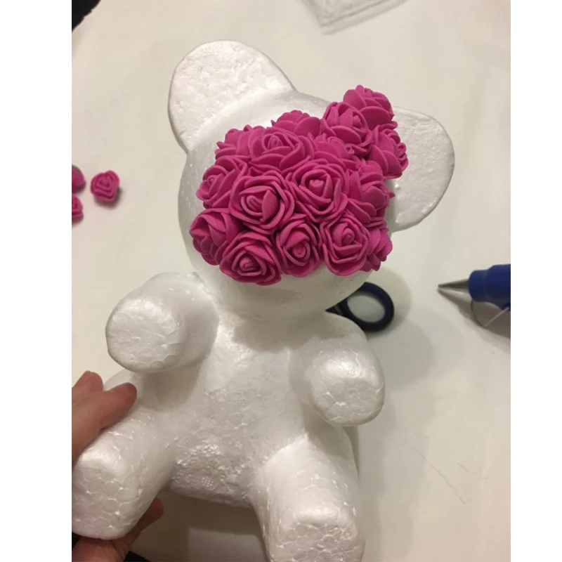 1 шт. 15 см/20 см/35 см пена Роза медведь плесень DIY игрушка Искусственный цветок розы