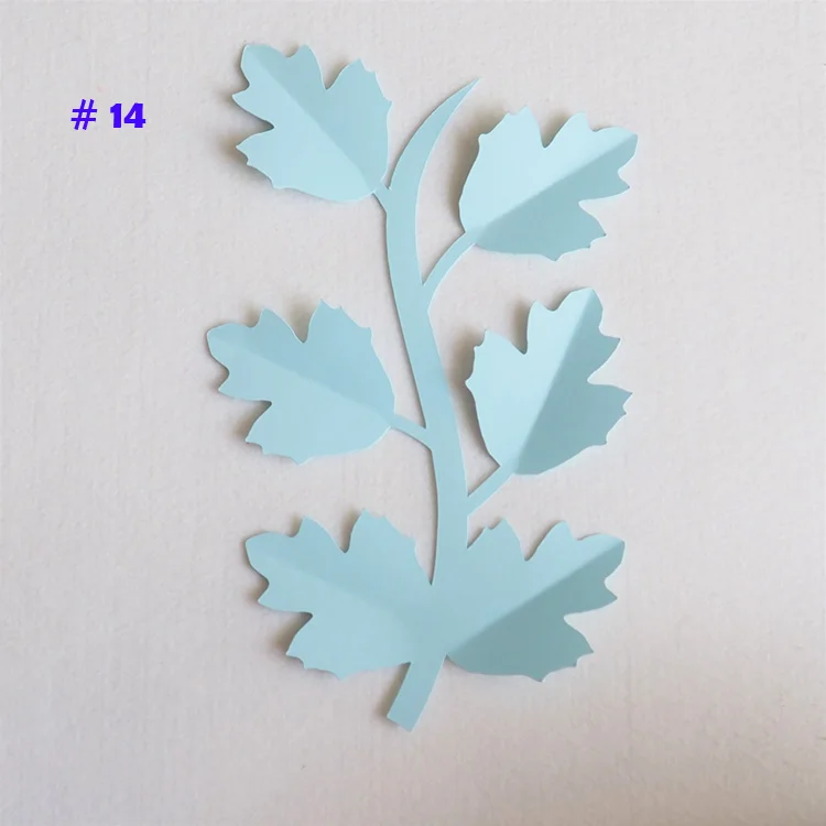 No 14 DIY Искусственные цветы Leave Fleurs Artificielles фон совпадающие листья гигантские бумажные листья Свадебная вечеринка Декор детский душ - Цвет: No 14
