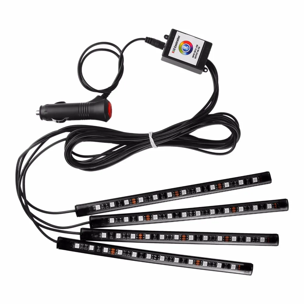 Автомобильный Стайлинг управление телефоном интерьер RGB ленточный светильник
