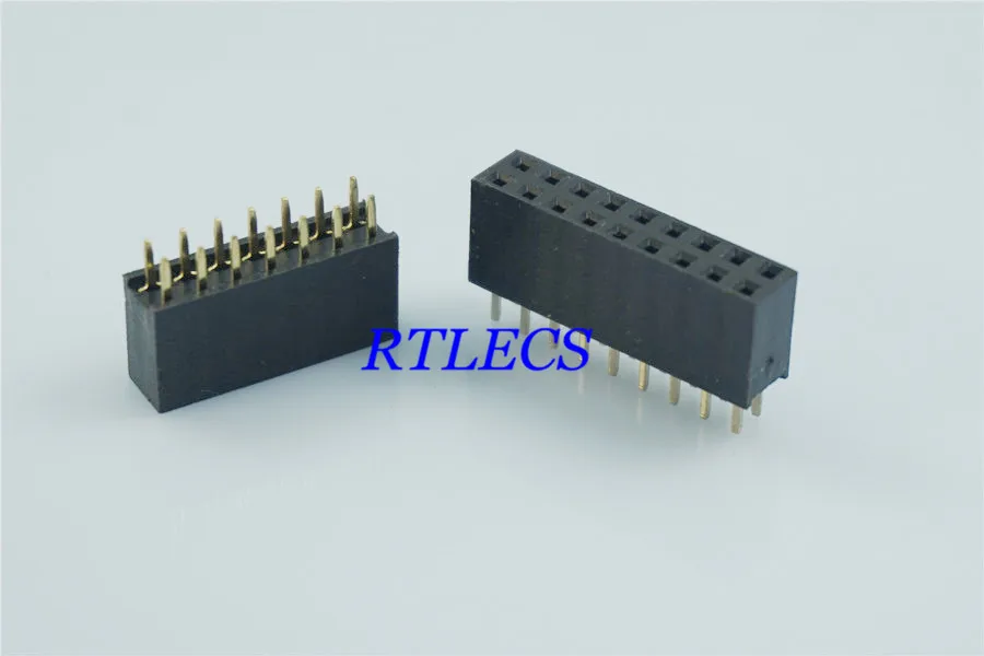 

100 pcs 2.54 mm 0.100" Pitch 2x7 14 Pin Dual Row PCB Female Header Through Hole Straight DIP
