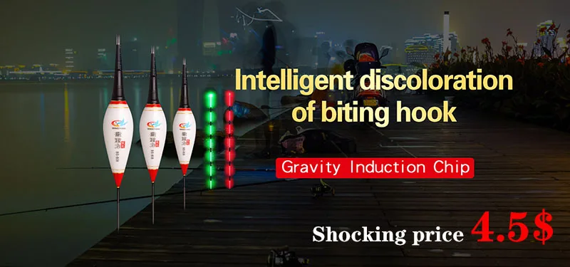Luminous Smart LED Fishing Float High Sensitivity Alarm Fish Bite Color Change Electronic Buoy Fish Floating Bobber Stick CR425