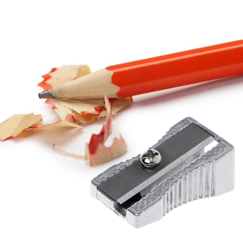 

Metal Pencil Sharpener Bevelled Single Hole Pencil Sharpener School Office Cute Stationery