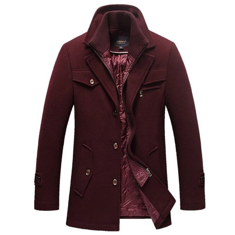 Зимнее шерстяное пальто для мужчин плотное теплое Casaco Masculino Palto Jaket мужские