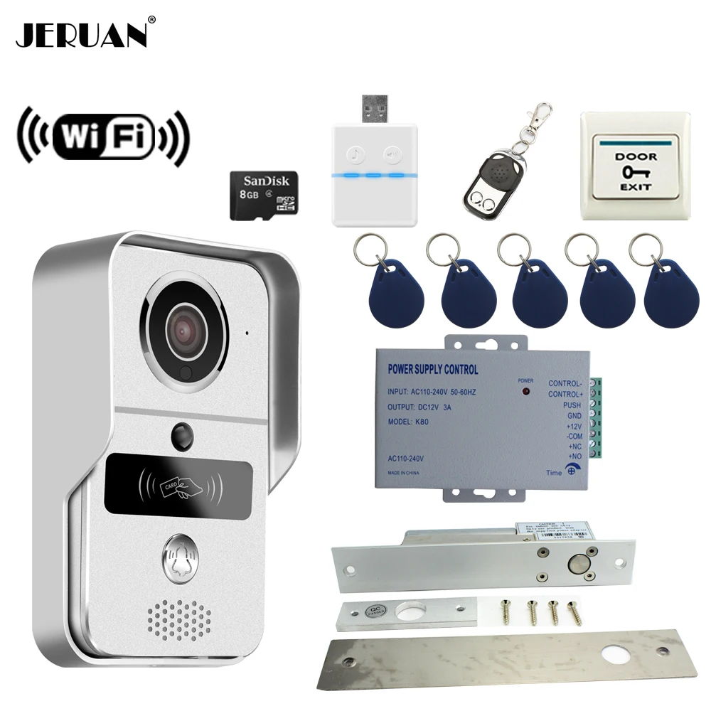 JERUAN Smart 720 P WiFi видео дверной звонок Домофон комплект беспроводной Видео телефон