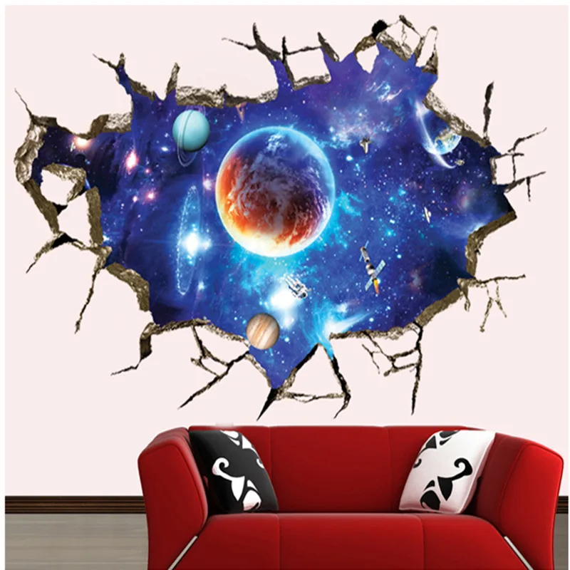 3D креативная Водонепроницаемая Настенная Наклейка звездное небо для детских