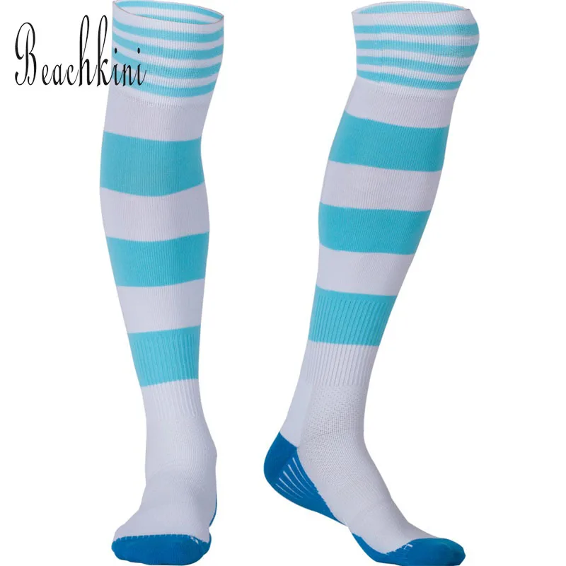 

Sports Socks Men Cycling Soccer Socks High Over Knee Sock Stripes Stocking Breathable Adult Hosiery 1 Pair